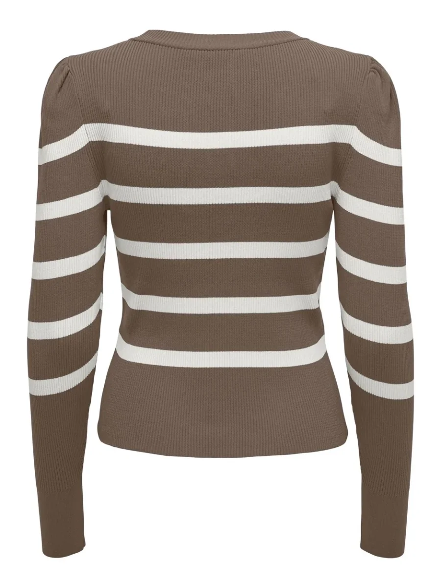 Onlsally Ls Puff Pullover - Bruin Dessin - Afbeelding 3