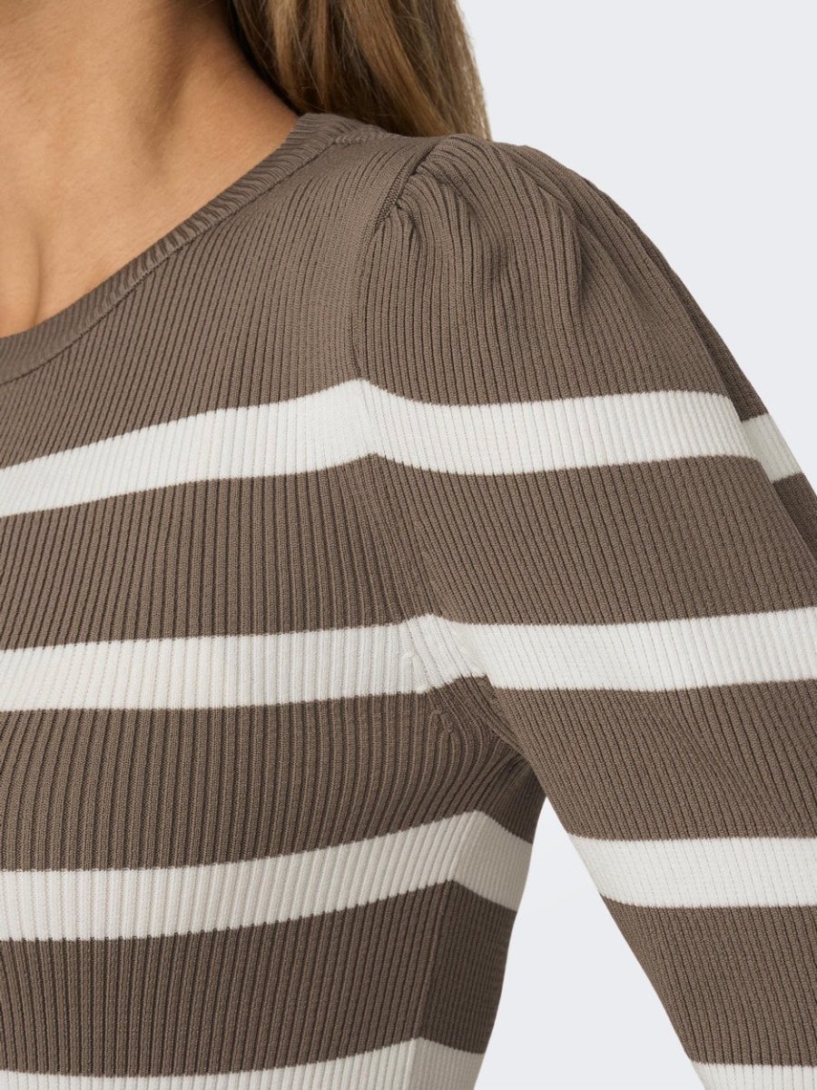 Onlsally Ls Puff Pullover - Bruin Dessin - Afbeelding 6