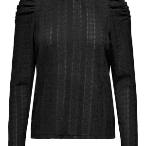 Onlmelanie L/s O-neck Top Jrs - Zwart
