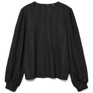Vmjasmin Ls O-neck Top Jrs Ga - Zwart