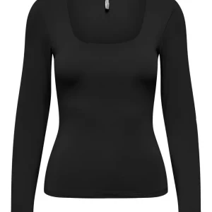 Onlea L/s 2-way Deep Neck Top Jrs N - Zwart