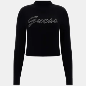 Rhinestone Logo Sweater - Zwart