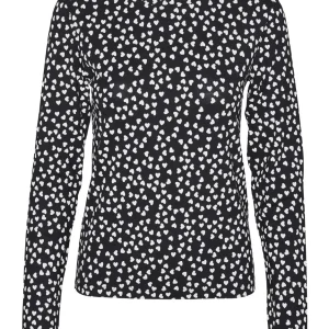 Vmvica Ls O-neck Top Jrs - Zwart Dessin