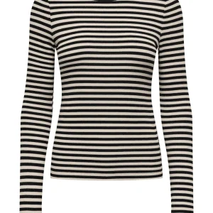 Onlelene L/s Fitted Top Jrs - Zwart Dessin