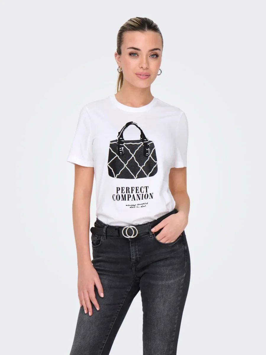 Onlkita Life Reg S/s Bags Top Box J - Wit - Afbeelding 4