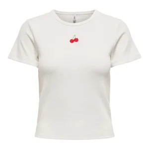 Onldaniella Ss Rib Top - Off-white