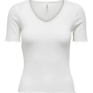 Jdyfransiska S/s Solid Top Jrs - Off-white