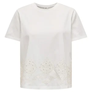 Jdycif Ss Broderie Anglaise Top - Off-white