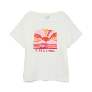 Vmdina S/s Boat Neck Top Jrs Btq Ga - Off-white
