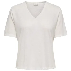 Jdycamille S/s V-neck Glitter Top J - Off-white