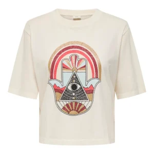 Jdycarla S/s Washed Print Top Jrs - Off-white