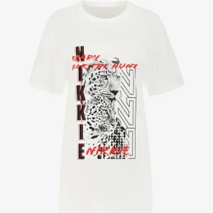 Nikkie Leopard Long T-shirt - Off-white
