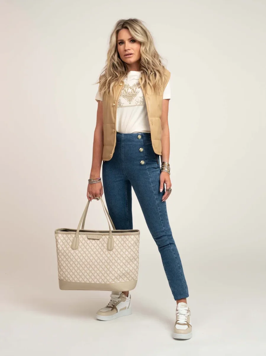 Graphic Heart T-shirt - Beige - Afbeelding 4