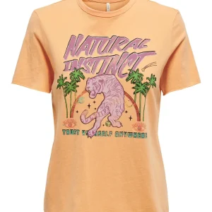 Onllucy Reg S/s Palm Tiger Topbox N - Oranje