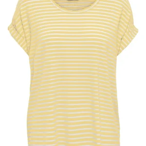 Onlmoster Stripe S/s O-neck Top Jrs Noos - Geel Dessin