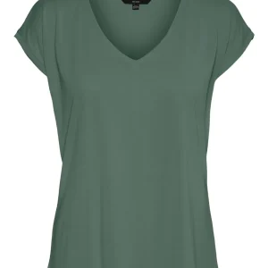 Vmfilli Ss V-neck Tee Ga Noos - Olijf