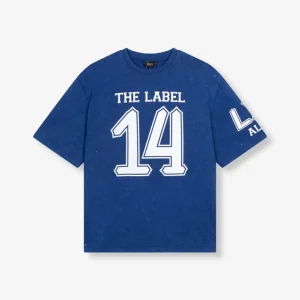 Ladies Knitted Sporty Studs T-shirt - Kobalt