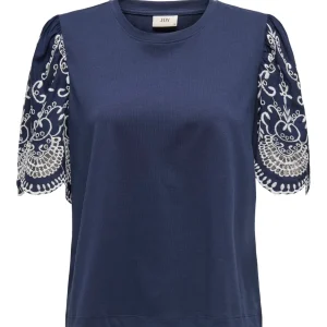 Jdyoma Broderie Anglaise Top Jrs - Navy