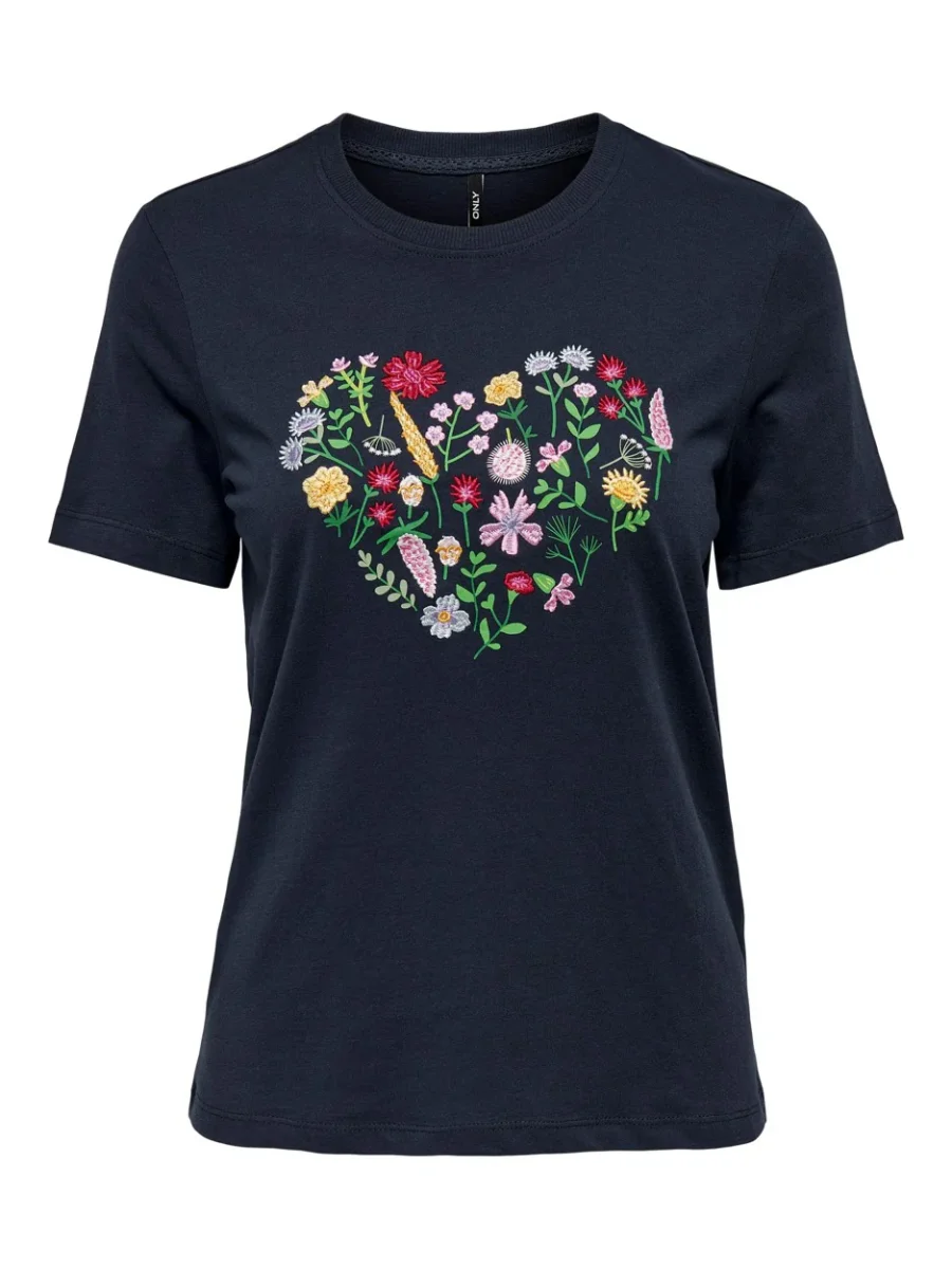 Onlemma Reg S/s Flower Top Box Jrs - Navy - Afbeelding 2