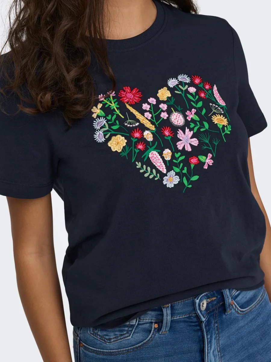 Onlemma Reg S/s Flower Top Box Jrs - Navy - Afbeelding 6