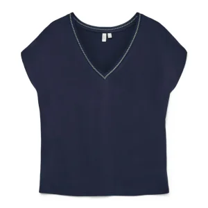 Vmbatila C/s V-neck T-shirt Jrs Btq - Navy