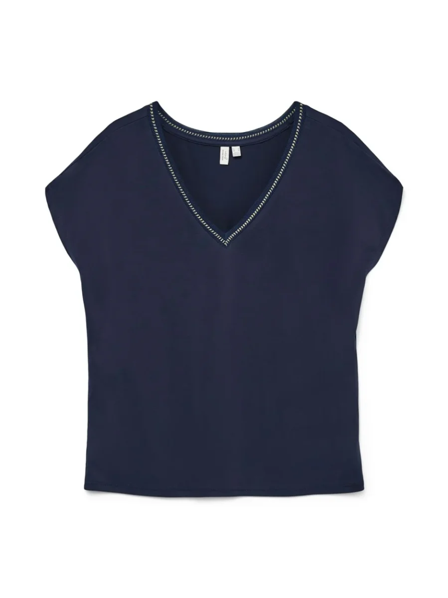 Vmbatila C/s V-neck T-shirt Jrs Btq - Navy - Afbeelding 2
