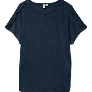 Vmbrook S/s O-neck Top Jrs Btq Ga - Navy