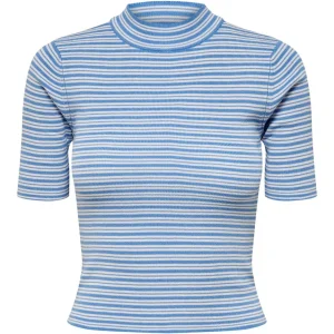 Jdyplum S/s Stripe Pullover Knt - Blauw Dessin