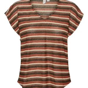 Vmrilla S/s V-neck T-shirt Jrs Btq - Rood Dessin