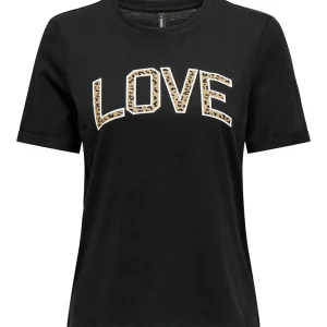 Onllea Life S/s Print Top Box Cc Jrs - Zwart