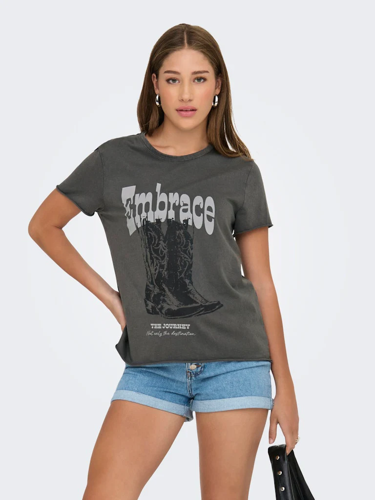 Onllucy Life Reg S/s Top Jrs Noos - Steel - Afbeelding 4