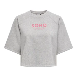 Onlcora S/s Print O-neck Ub Swt - Grijs Melee