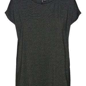 Vmlava Glitter Ss Top Stripe Ga Jrs - Zwart Dessin