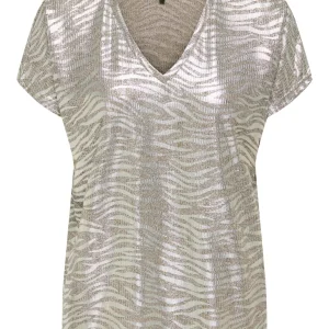 Onlmirinda S/s V-neck Top Pri Jrs - Zilverkleurig