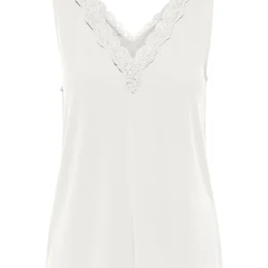 Onlfree Life S/l V-neck Lace Mix Top Jrs - Off-white