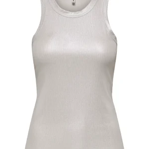 Onlsol Life S/l Glitter Rib Top Jrs - Off-white