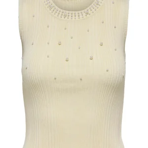 Onlmeg Sl Pearl O-neck - Ecru