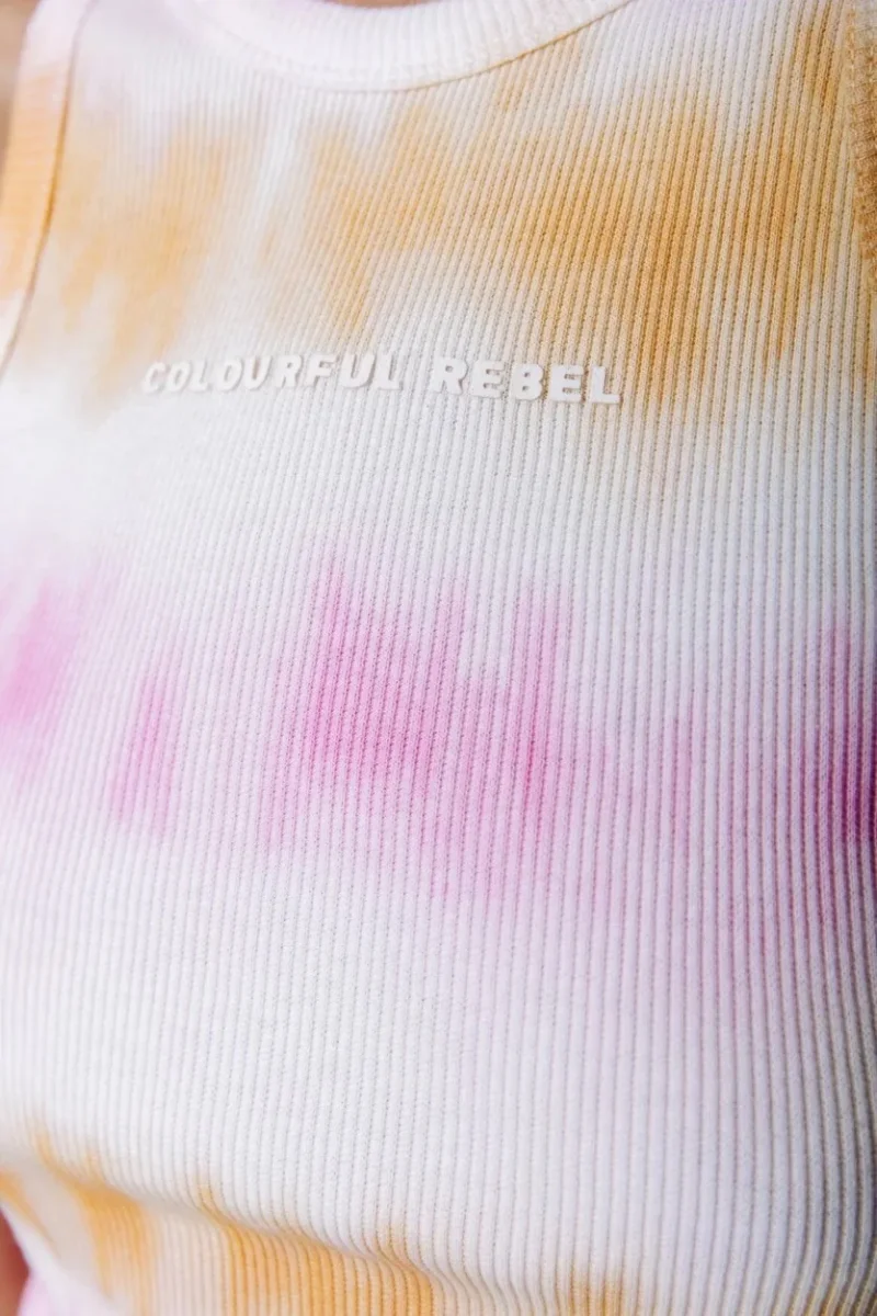 Sachi Ty Die Rib Tank Top - Oranje Dessin - Afbeelding 4