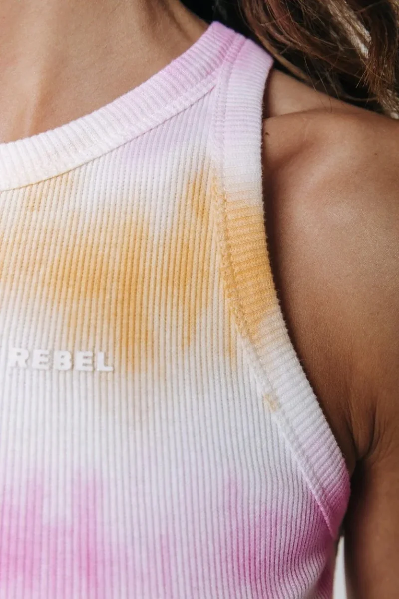 Sachi Ty Die Rib Tank Top - Oranje Dessin - Afbeelding 5