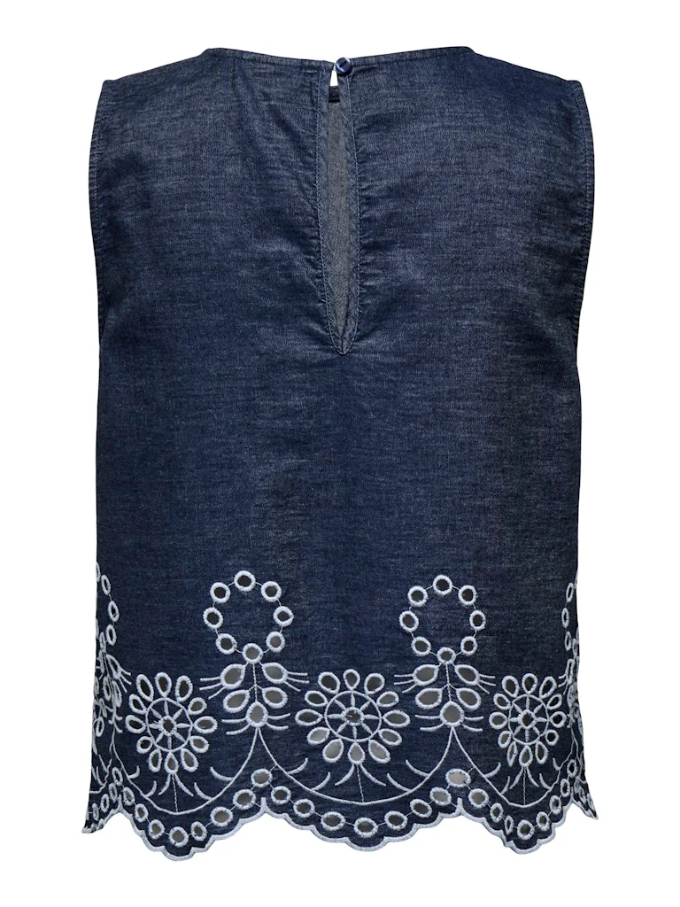 Jdymargot S/l Embroidery Top Wvn - Blue Denim - Afbeelding 3