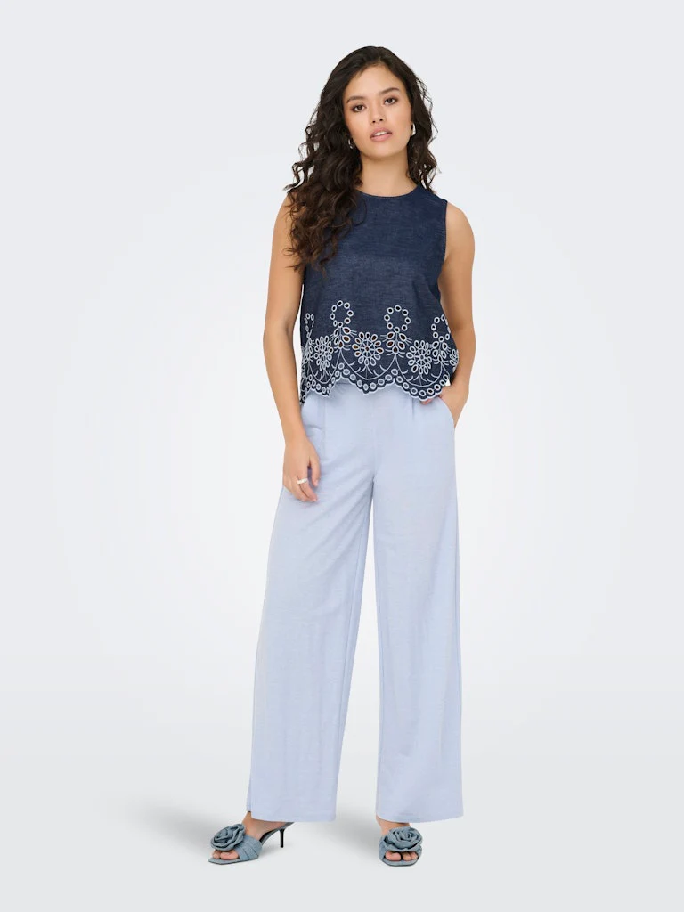 Jdymargot S/l Embroidery Top Wvn - Blue Denim - Afbeelding 6