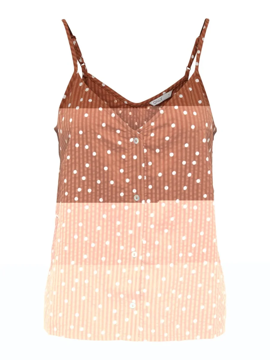 Onlemily Button Singlet Ptm - Bruin Dessin - Afbeelding 2