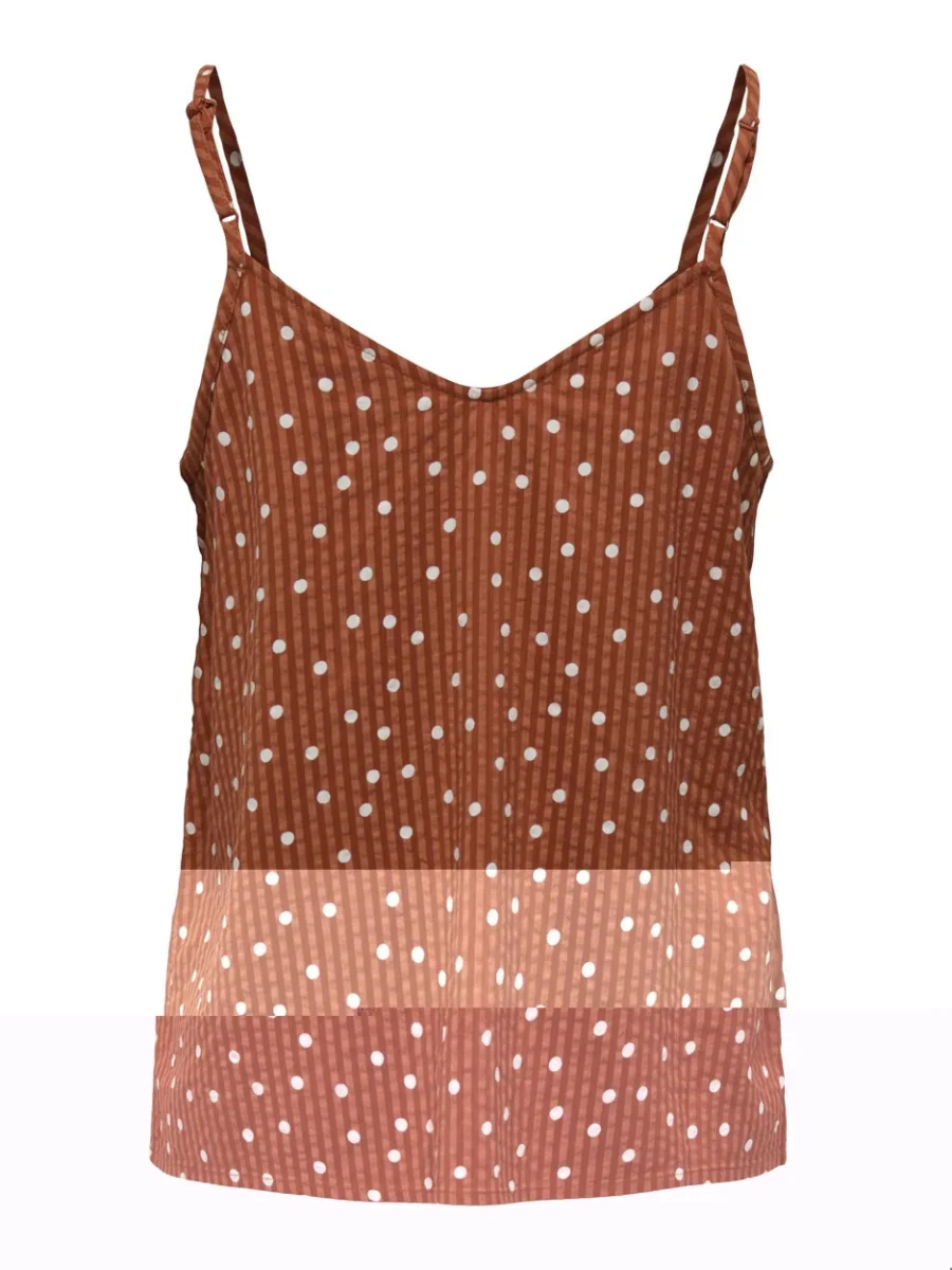 Onlemily Button Singlet Ptm - Bruin Dessin - Afbeelding 3