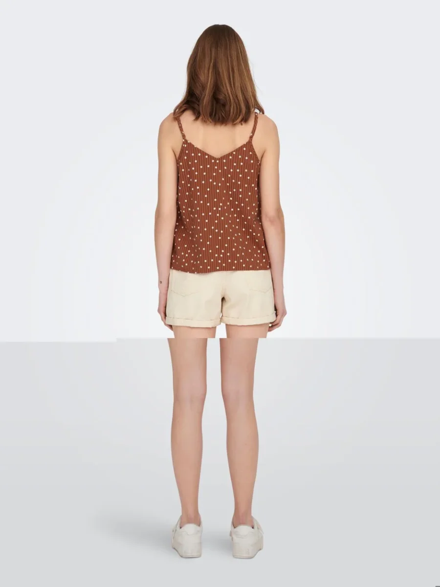 Onlemily Button Singlet Ptm - Bruin Dessin - Afbeelding 5