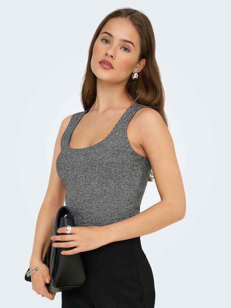 Onlea Glitter S/l 2-ways Top Jrs Noos - Zwart - Afbeelding 4