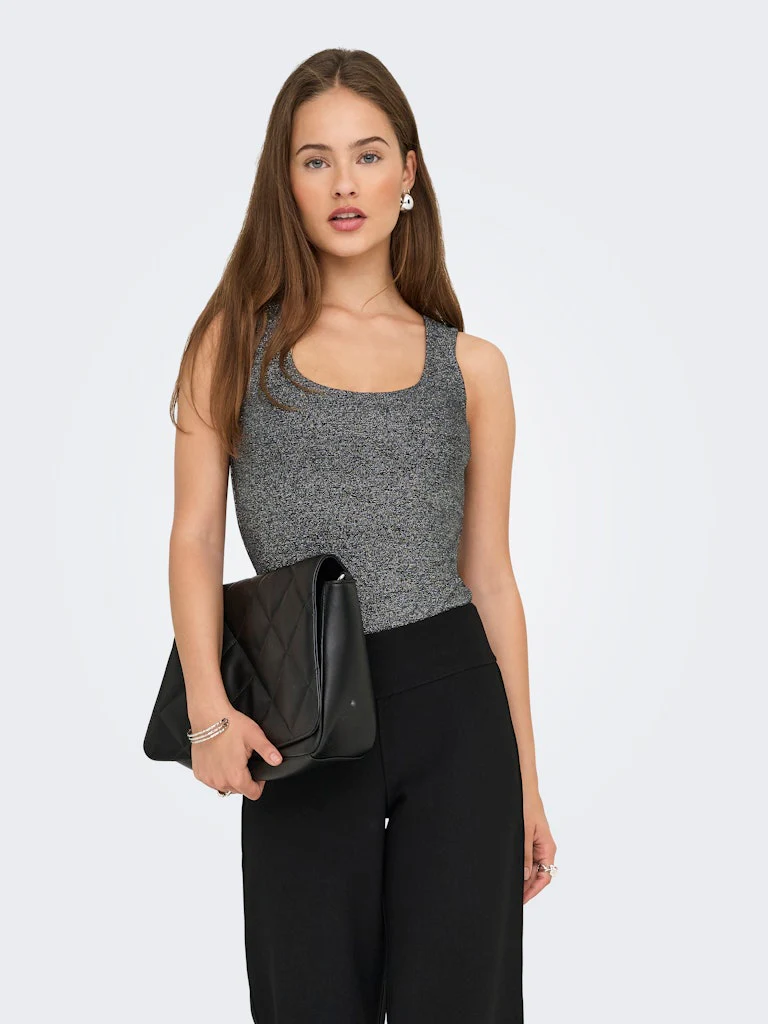 Onlea Glitter S/l 2-ways Top Jrs Noos - Zwart - Afbeelding 5