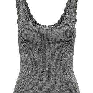 Jdybodilla Nanna Sl Scallop Edge To - Zilverkleurig