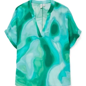 Vmvade S/s V-neck Top Wvn Lcs - Groen Melee