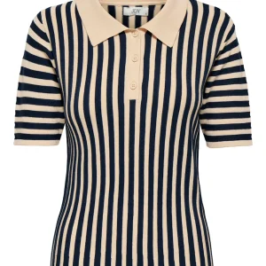 Jdynola 2/4 Collar Pullover Knt - Blauw Dessin