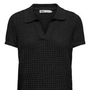 Onlannasofia Life Ss Long Polo Knt - Zwart